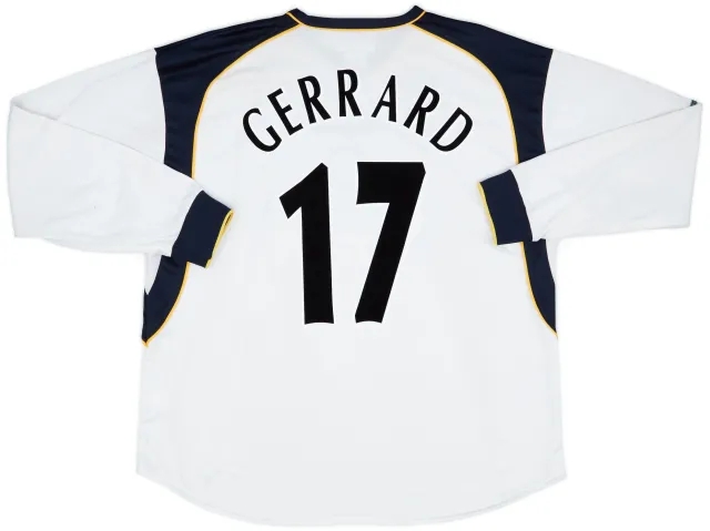 Reebok 2001-03 Liverpool Away L/S Shirt Gerrard #17 - 7/10 - (XL)