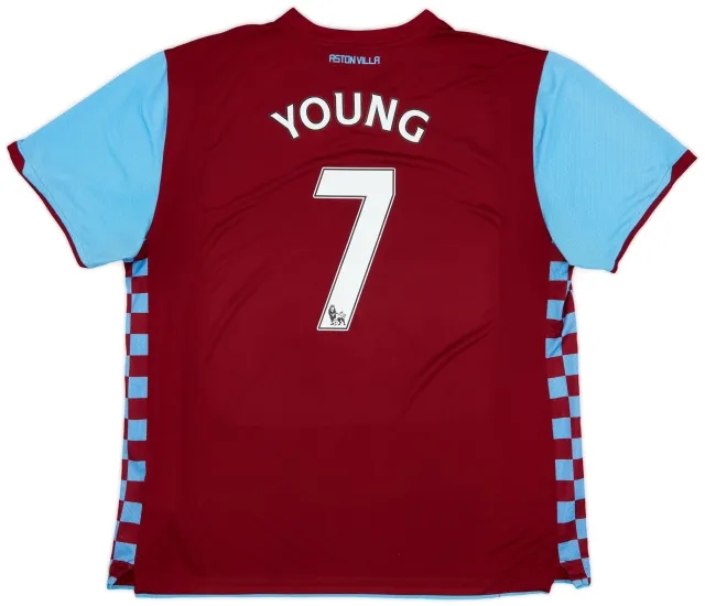 Nike 2010-11 Aston Villa Home Shirt Young #7 - 8/10 - (XXL)