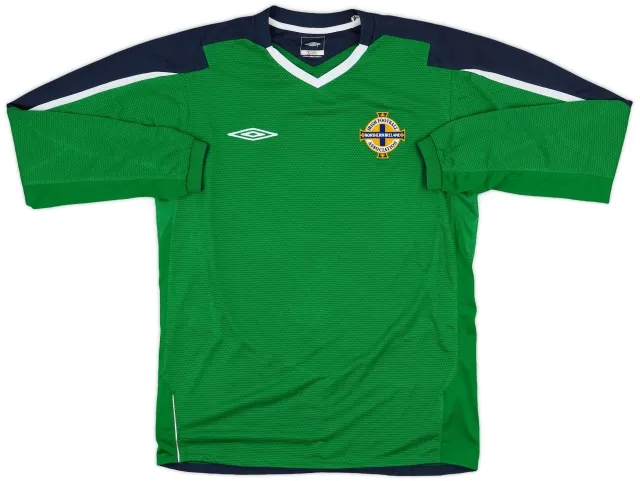 Umbro 2004-05 Northern Ireland Home L/S Shirt - 9/10 - (M)