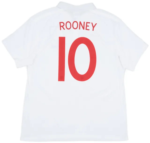 Umbro 2009-10 England South Africa Home Shirt Rooney #10 - 7/10 - (L)