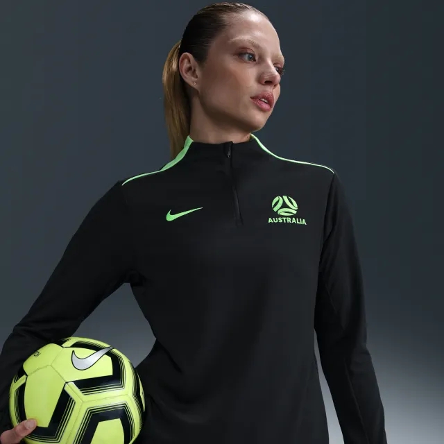 Australia Academy Pro Women's Nike Dri-FIT Football Drill Top - Black - Polyester