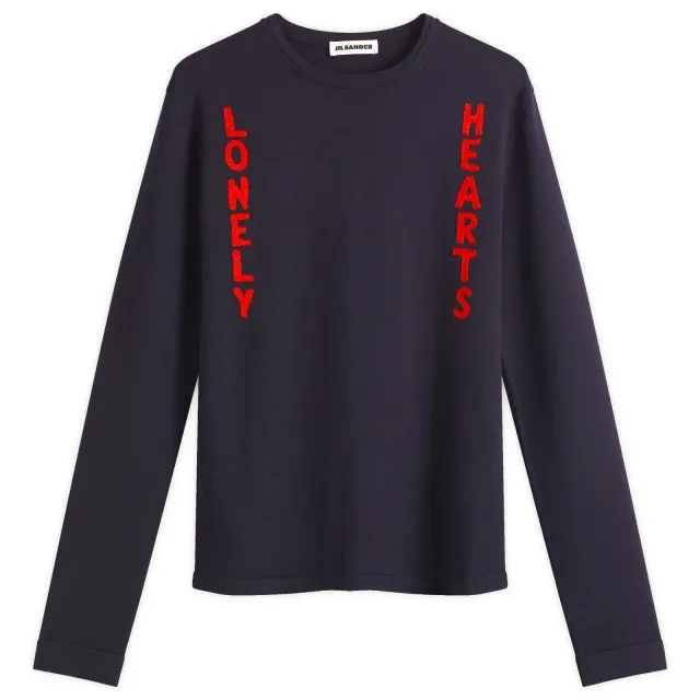 Jil Sander Men's Lonely Hearts Crew Knit Midnight