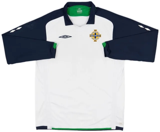 Umbro 2009-10 Northern Ireland Away L/S Shirt - 6/10 - (L)