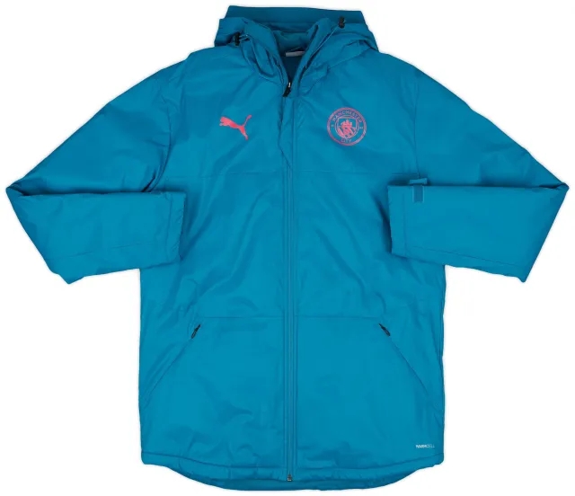 2021-22 Manchester City Puma Hooded Padded Bench Coat - 9/10 - (M)