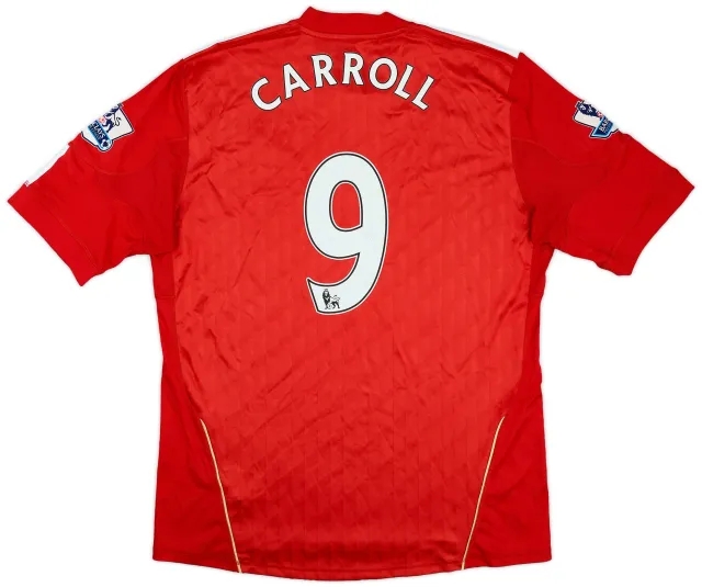 adidas 2010-12 Liverpool Home Shirt Carroll #9 - 6/10 - (L)