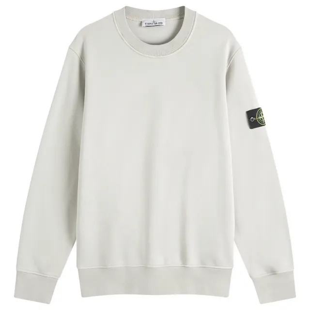 Stone Island Men's Garment Dyed Crew Neck Sweatshirt Pearl Grey