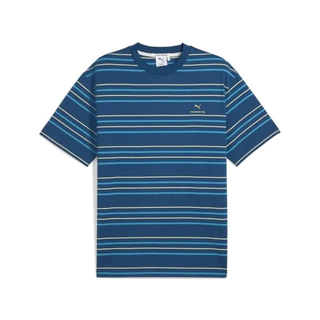PUMA Manchester City MMQ Striped T-Shirt Men, Sailing Blue/Tropical Blue