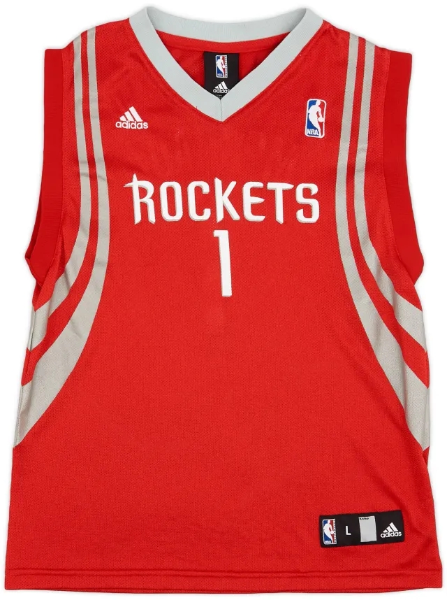 2006-10 Houston Rockets McGrady #1 adidas Away Jersey - 9/10 - (L.Boys)