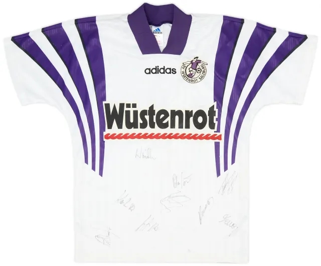 adidas 1996-97 Casino Salzburg Squad Signed Home Shirt - 4/10 - (S)
