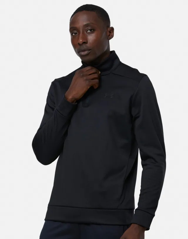 Men's Under Armour Fleece Quarter Zip Top in Black