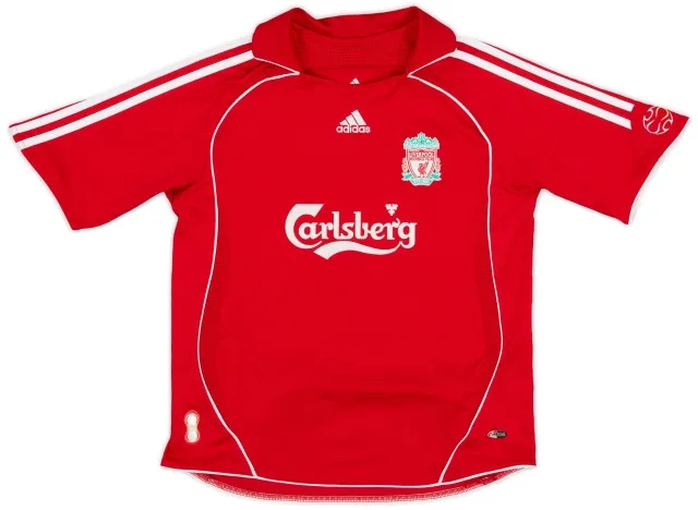 adidas 2006-08 Liverpool Home Shirt - 9/10 - (XL.Boys)