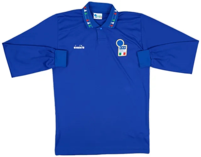 Diadora 1992-93 Italy Home L/S Shirt - 9/10 - (M)