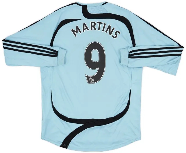 adidas 2007-08 Newcastle Away L/S Shirt Martins #9 - 7/10 - (L)