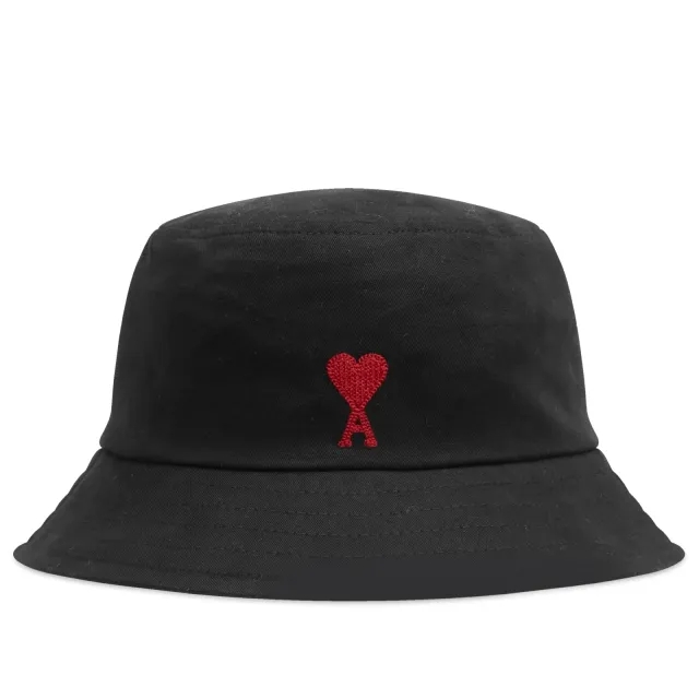 AMI Paris Men's Red ADC Bucket Hat Black