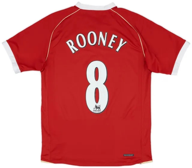 Nike 2006-07 Manchester United Home Shirt Rooney #8 - 7/10 - (M)