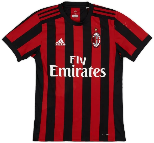 adidas 2017-18 AC Milan Home Shirt - 6/10 - (XS)