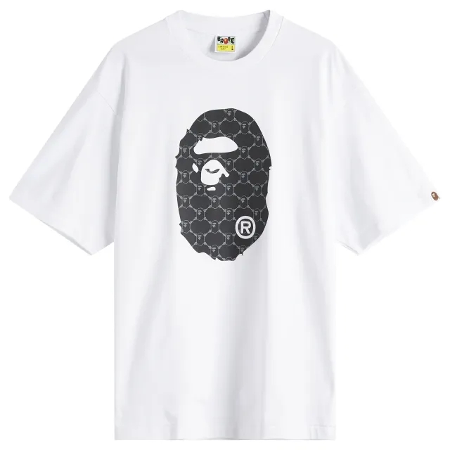 BAPE - A Bathing Ape College Monogram Ape Head T-Shirt - White