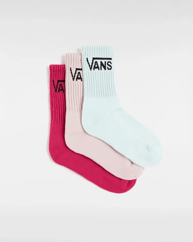 Vans - Kids Classic Crew Socks (3 Pairs), Pink