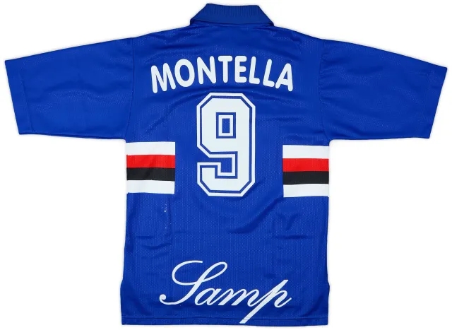 Asics 1996-97 Sampdoria Home Shirt Montella #9 - 6/10 - (S)