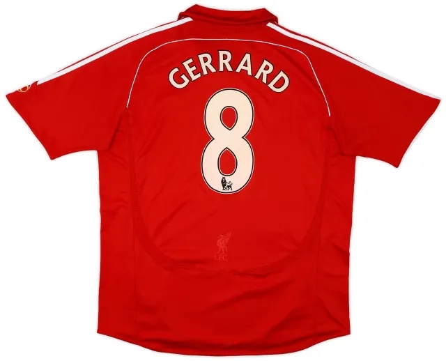 adidas 2006-08 Liverpool Home Shirt Gerrard #8 - 5/10 - (XL)