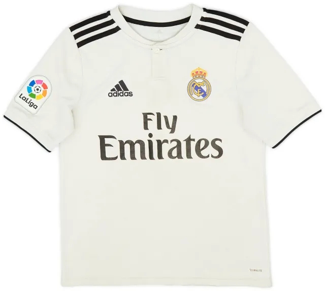 adidas 2018-19 Real Madrid Home Shirt - 6/10 - (L.Boys)