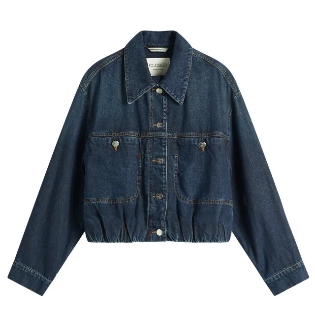 Closed Women's Ruched Hem Jacket Dark Blue