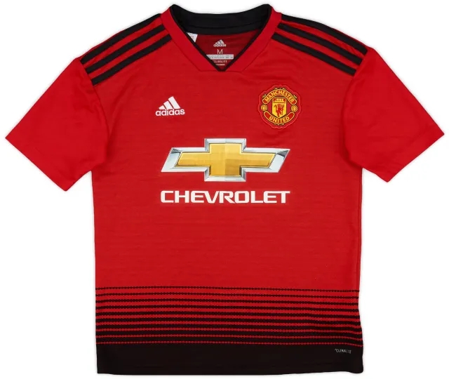 adidas 2018-19 Manchester United Home Shirt - 8/10 - (M.Boys)