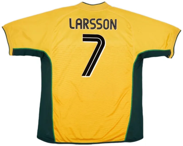 Umbro 2002-03 Celtic Away Shirt Larsson #7 - 8/10 - (XL)