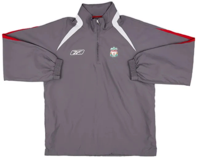 2005-06 Liverpool Reebok Hooded 1/4 Zip Rain Jacket - 8/10 - (M)