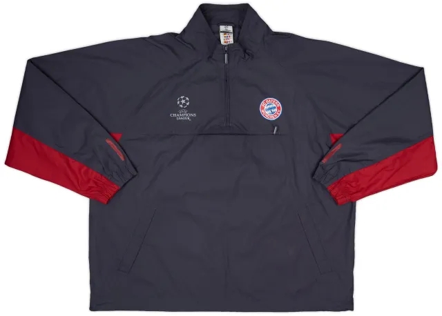 2001-02 Bayern Munich adidas CL 1/4 Zip Windbreaker - 8/10 - (L)