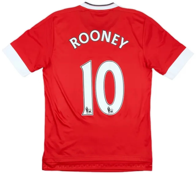 adidas 2015-16 Manchester United Home Shirt Rooney #10 - 6/10 - (XS)