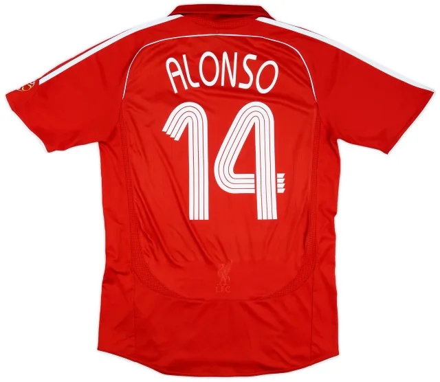 adidas 2006-08 Liverpool Home Shirt Alonso #14 - 5/10 - (M)