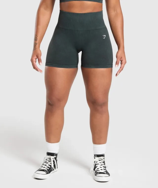 Gymshark Gains Seamless Washed Shorts - Black