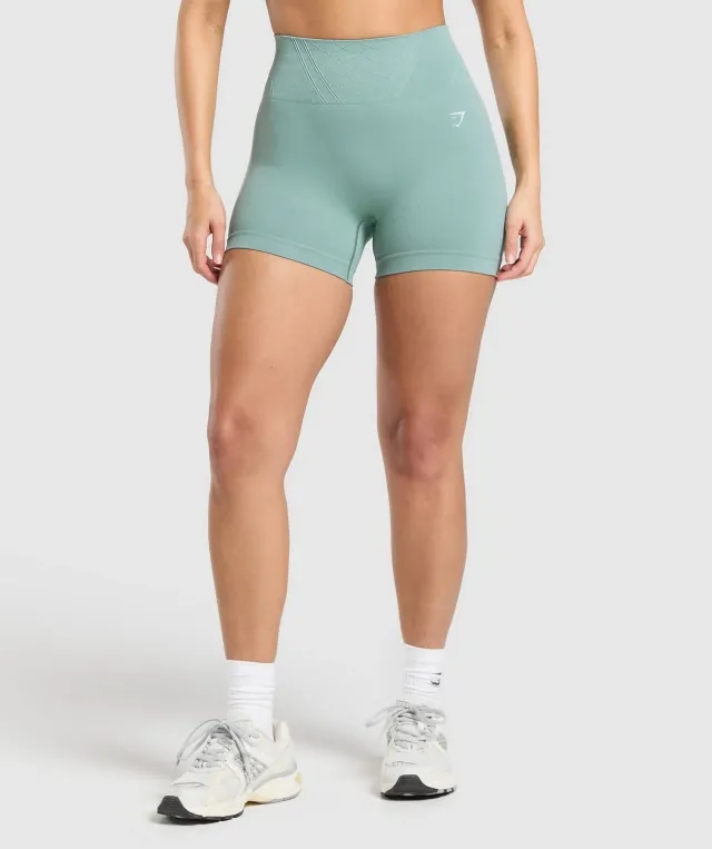 Gymshark Corset Seamless Shorts - Celeste Blue
