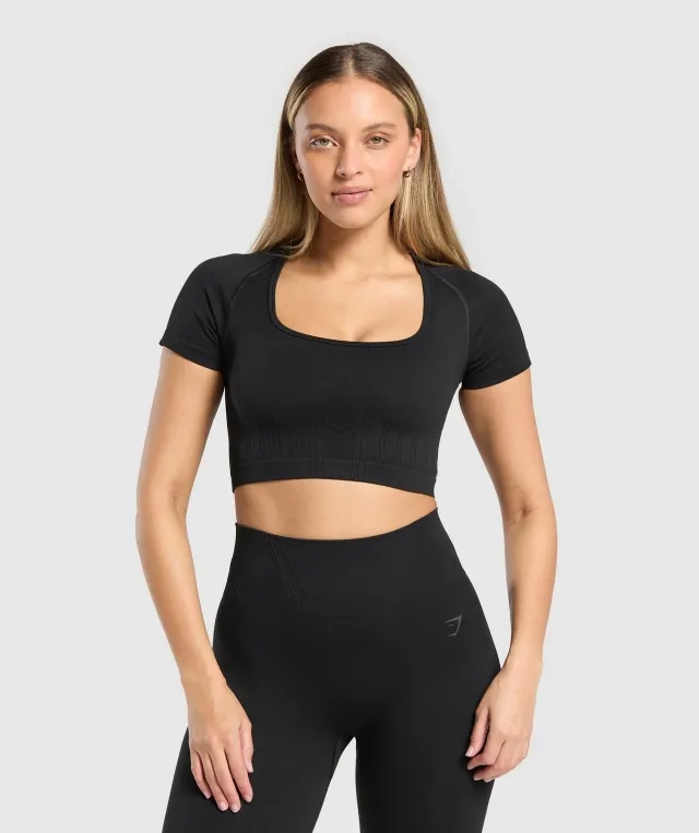 Gymshark Corset Seamless Crop Top - Black