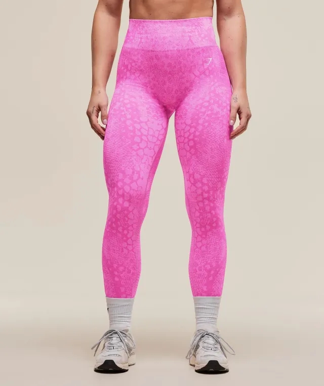 Gymshark Adapt X Whitney Animal Seamless Leggings - Sour Pink/Vibrant Pink