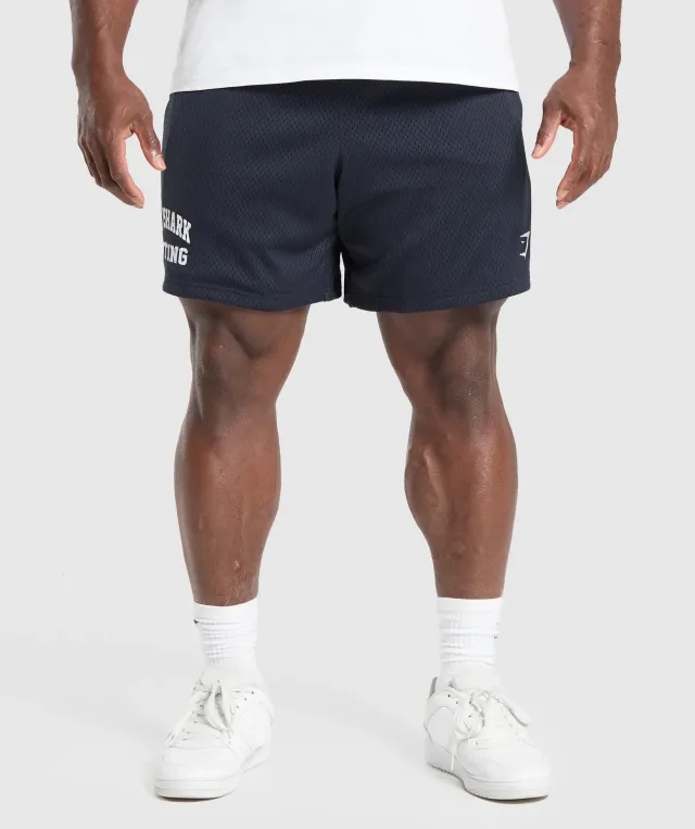 Gymshark Lifting Mesh 7 Shorts - Heavy Blue