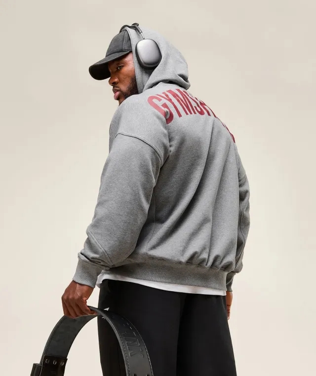 Gymshark Power Zip Up Hoodie - Charcoal Core Marl