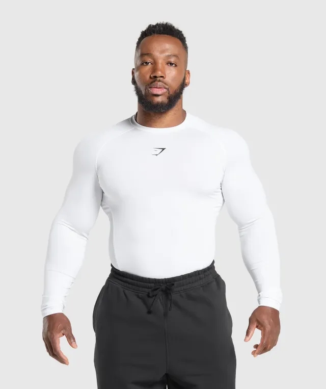 Gymshark Element Baselayer Long Sleeve T-Shirt - White