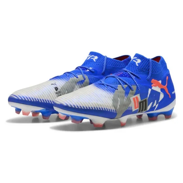PUMA Future 8 Ultimate Forever FG Football Boots Unisex, White/Ultra Blue/Feather Grey
