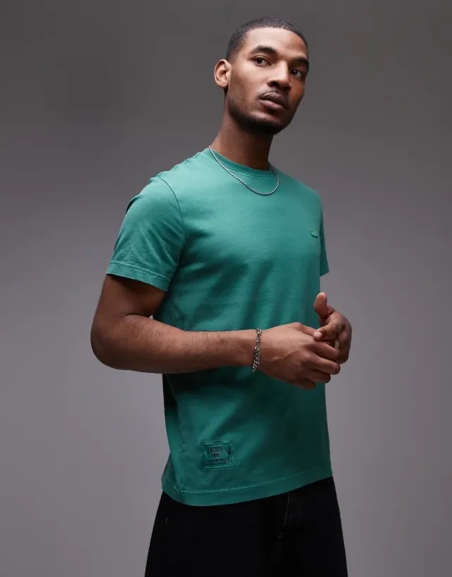 Lacoste Washed Effect Heavy Jersey T-shirt - Pine Green