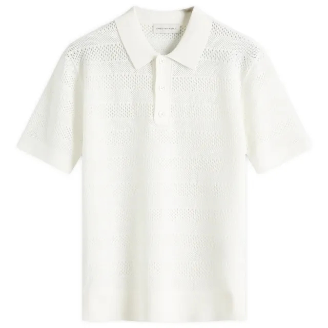 Dries Van Noten Men's Mercy Knit Polo White