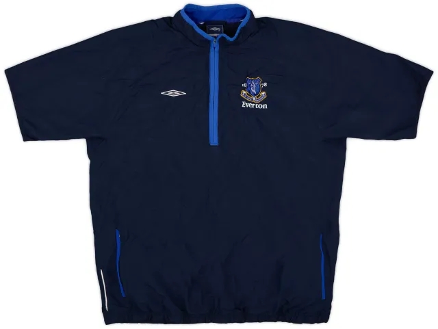 2007-08 Everton Umbro S/S 1/4 Zip Training Top - 8/10 - (L)