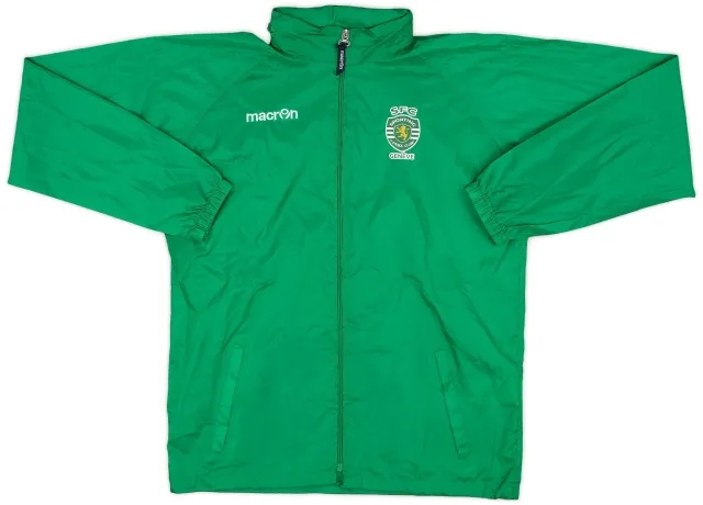 2015-16 Sporting CP Geneve Macron Hooded Rain Jacket - 9/10 - (S)