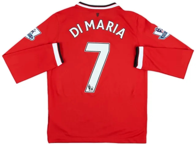 Nike 2014-15 Manchester United Home L/S Shirt Di Maria #7 - 7/10 - (L.Boys)