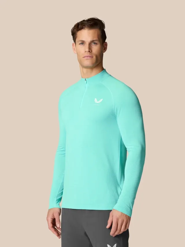 Castore Flow Training 1/4 Zip Top - Light Aqua