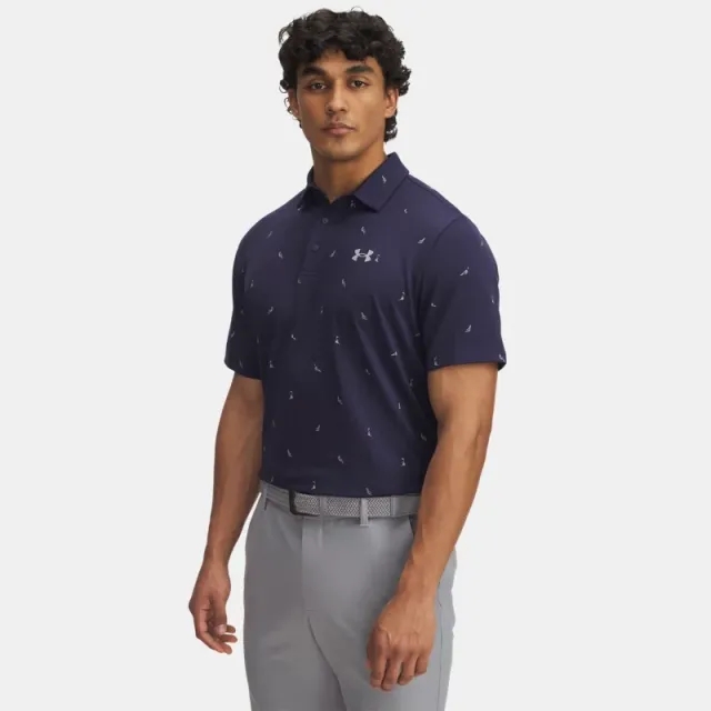 Men's  Under Armour  Playoff 3.0 Printed Polo Midnight Navy / Steel XXL
