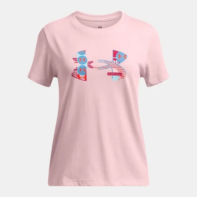 Girls'  Under Armour  Big Logo  Under Armour  Fill Short Sleeve Prime Pink / Stream / Shaded Fuchsia YXS (48 - 50 in)