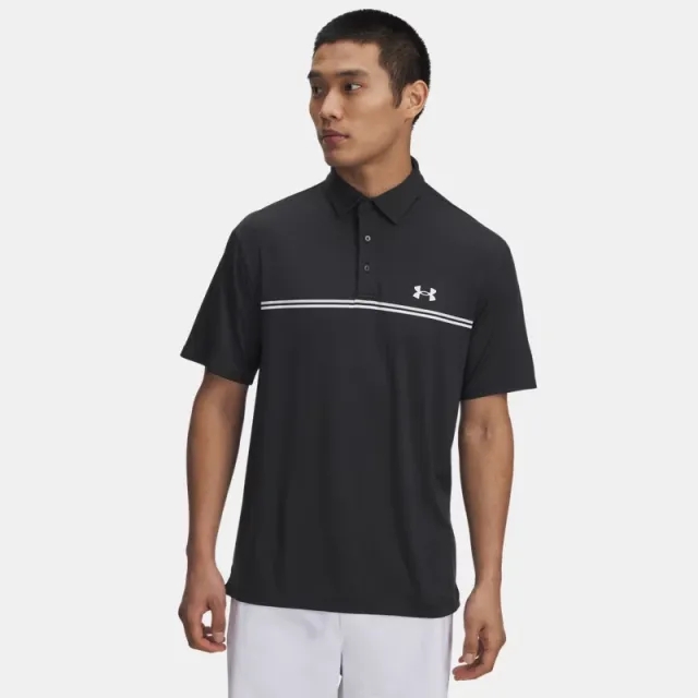 Men's  Under Armour  Playoff 3.0 Stripe Polo Black / Summit White / White 3XL