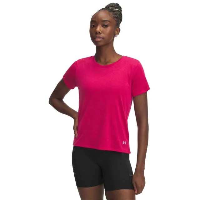 Under Armour Women's Launch Camo Short Sleeve - Shaded Fuchsia/Reflective - XS - Pink